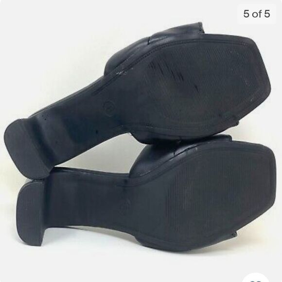 NEW A New Day Women One Strap Mule High Heels Black puffy slide 🎯 target 8.5 - Picture 3 of 4